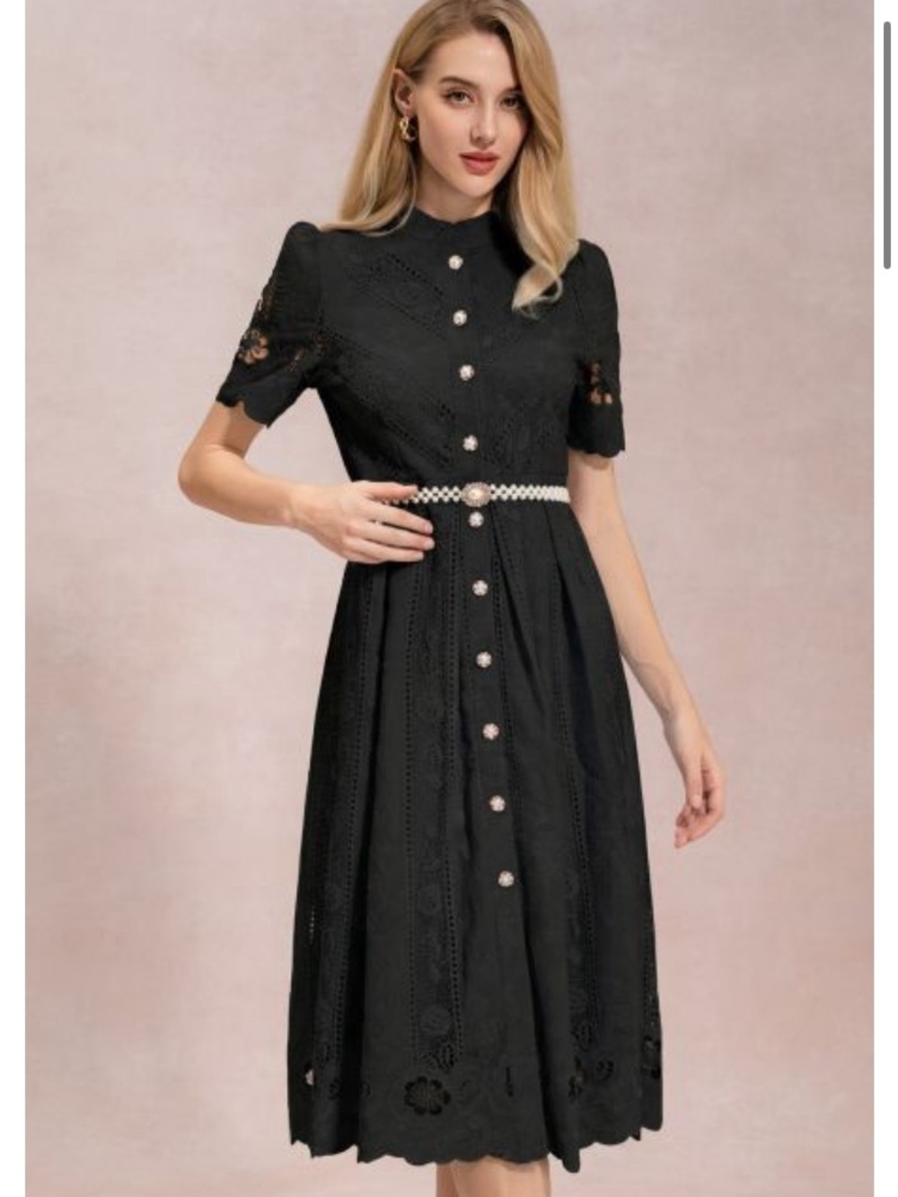 NWT Chicwish Black Lace Midi Dress